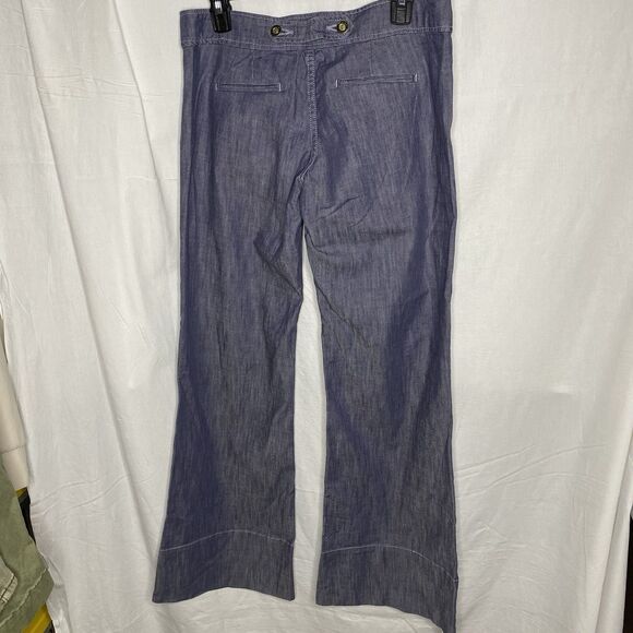 CELEBRITY PINK Denim Sailor Low Rise Wide Leg Dungaree Jeans Womens 7 Dark Blue - Picture 3 of 15